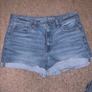 American Eagle Outfitters Blue Jean Shorts High-Waisted Relaxed Fit